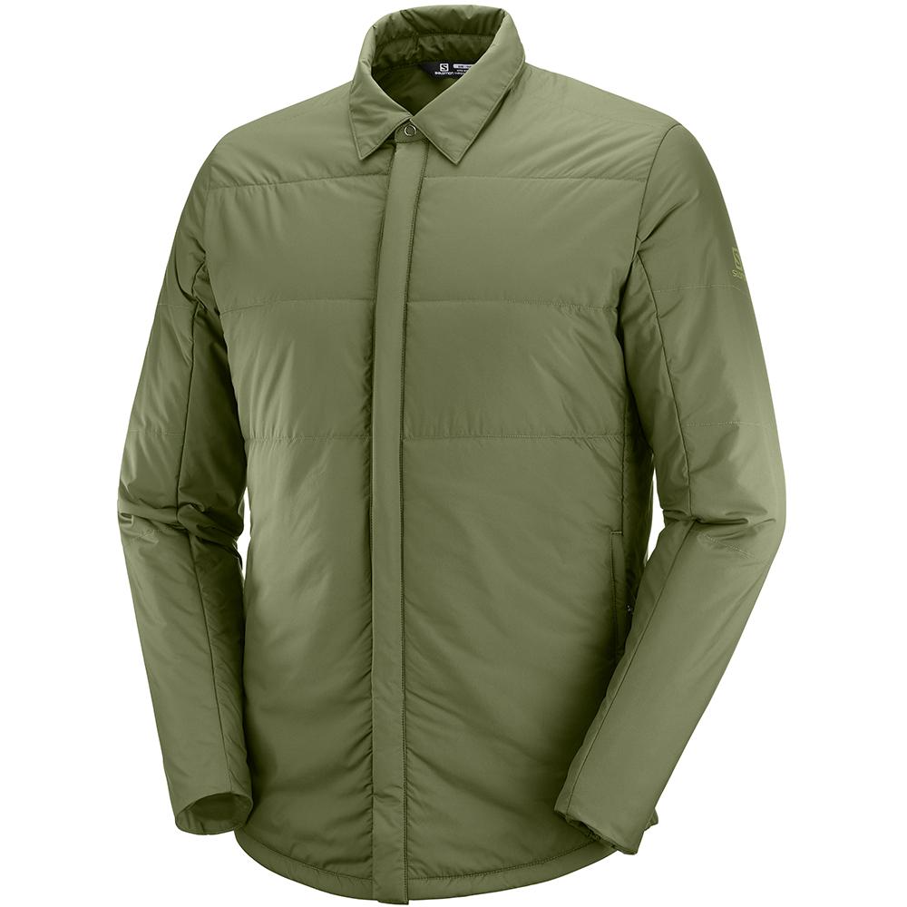 Capa Intermedia Salomon Hombre Verde Oliva - Salomon Argentina SNOWSHELTER INSULATED SHIRT M,860245-